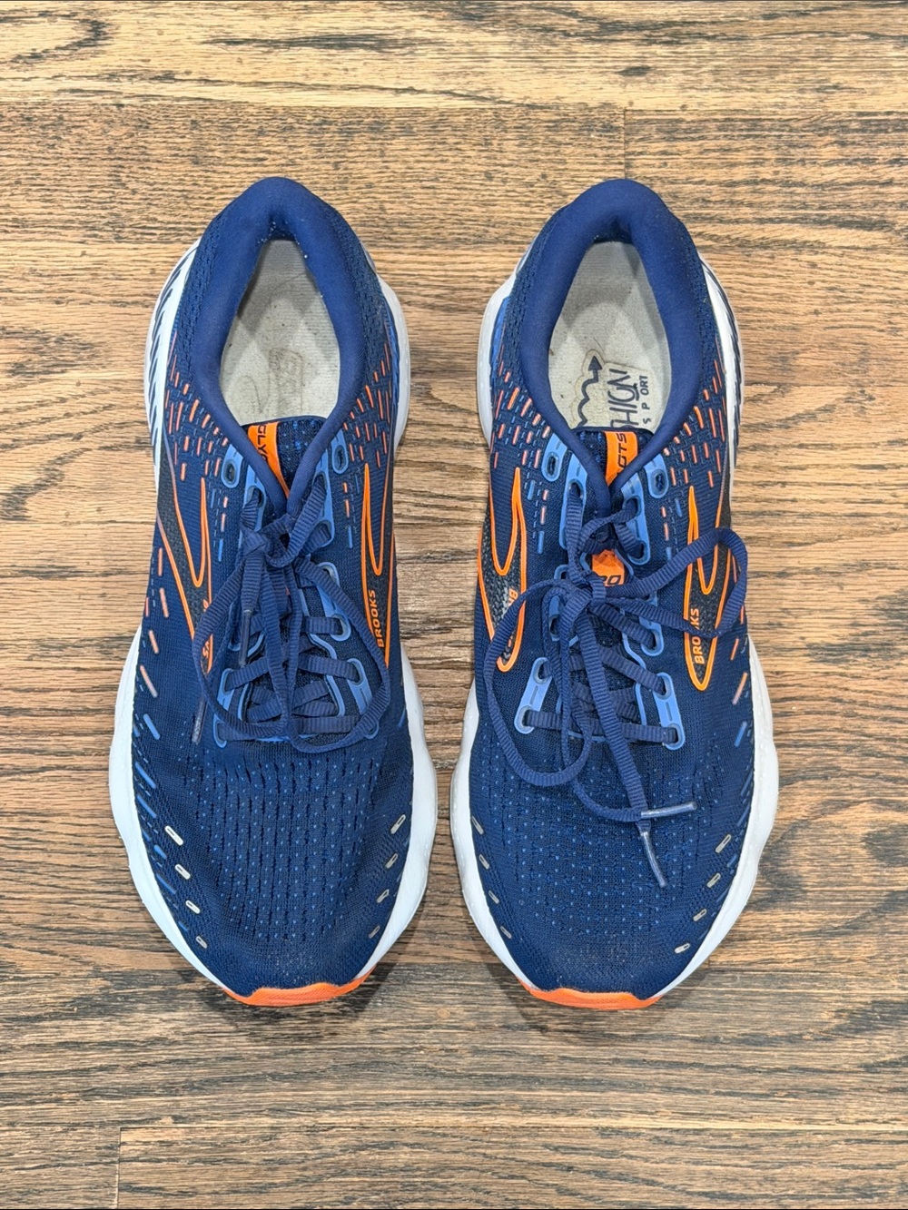 Brooks Navy and Orange Men's Athletic Running Shoes
